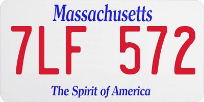 MA license plate 7LF572