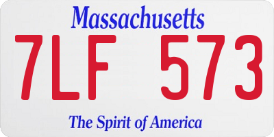 MA license plate 7LF573