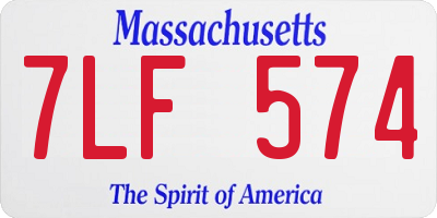 MA license plate 7LF574