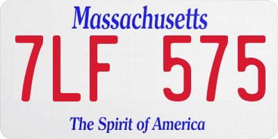 MA license plate 7LF575