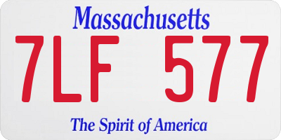 MA license plate 7LF577