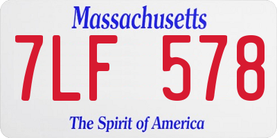 MA license plate 7LF578