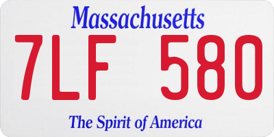 MA license plate 7LF580