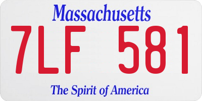 MA license plate 7LF581