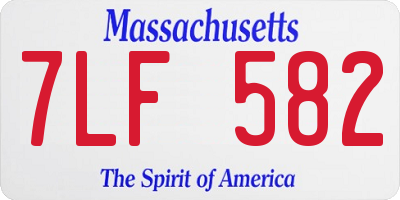 MA license plate 7LF582