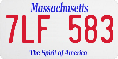 MA license plate 7LF583