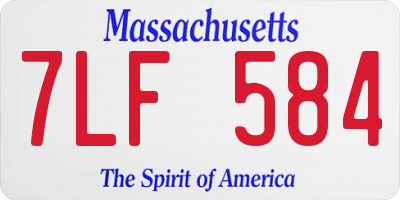 MA license plate 7LF584