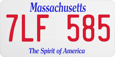MA license plate 7LF585