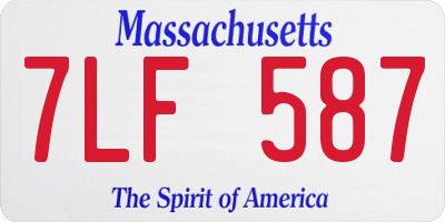 MA license plate 7LF587