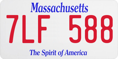 MA license plate 7LF588
