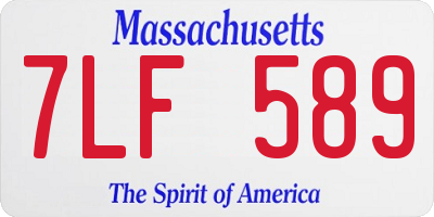 MA license plate 7LF589