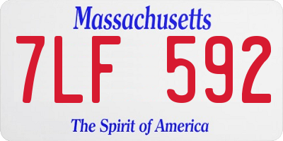MA license plate 7LF592
