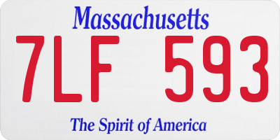 MA license plate 7LF593
