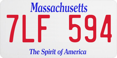 MA license plate 7LF594