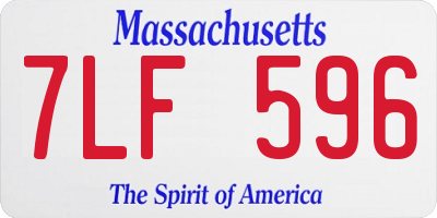 MA license plate 7LF596