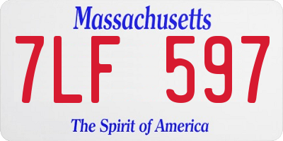 MA license plate 7LF597
