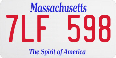 MA license plate 7LF598