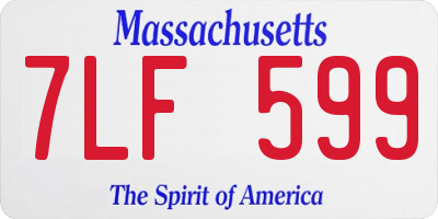 MA license plate 7LF599