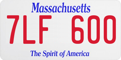 MA license plate 7LF600