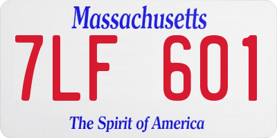 MA license plate 7LF601