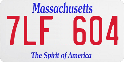 MA license plate 7LF604