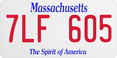 MA license plate 7LF605