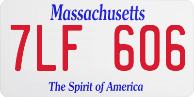 MA license plate 7LF606