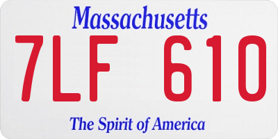 MA license plate 7LF610