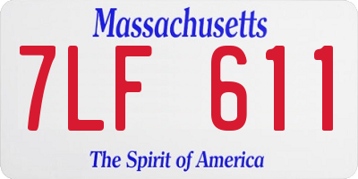 MA license plate 7LF611