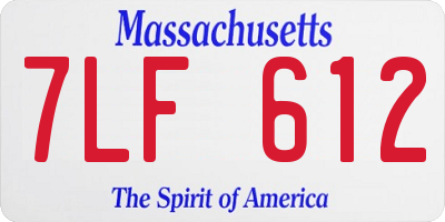 MA license plate 7LF612