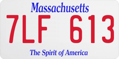 MA license plate 7LF613