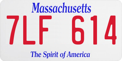 MA license plate 7LF614
