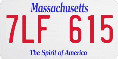 MA license plate 7LF615