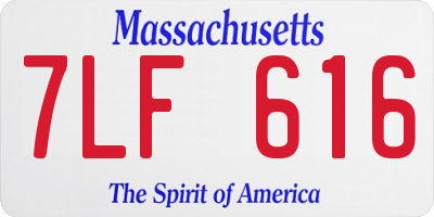 MA license plate 7LF616