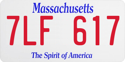 MA license plate 7LF617