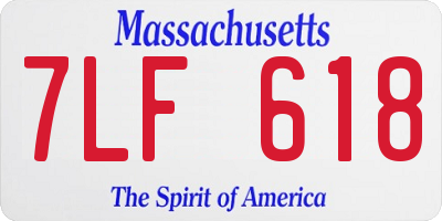 MA license plate 7LF618