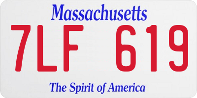 MA license plate 7LF619