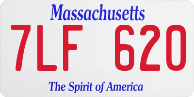 MA license plate 7LF620
