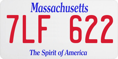 MA license plate 7LF622