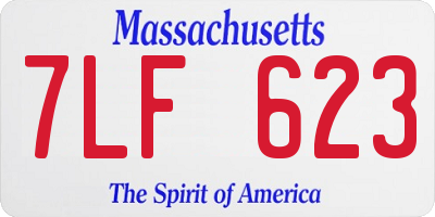 MA license plate 7LF623
