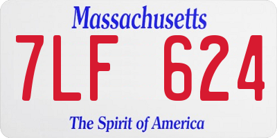 MA license plate 7LF624