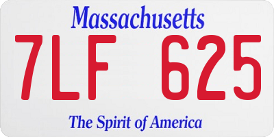 MA license plate 7LF625