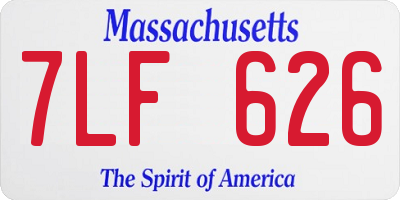 MA license plate 7LF626