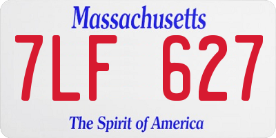 MA license plate 7LF627