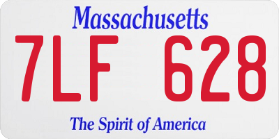 MA license plate 7LF628