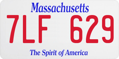 MA license plate 7LF629