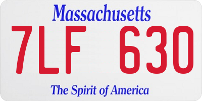 MA license plate 7LF630