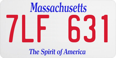 MA license plate 7LF631