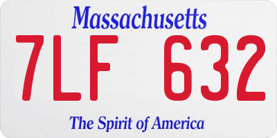 MA license plate 7LF632