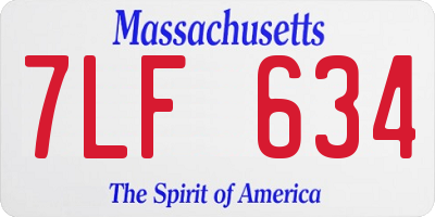 MA license plate 7LF634